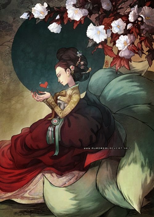 DragonsFaeriesElves&theUnseen : Nine Tailed Fox Japanese Myth Creature-