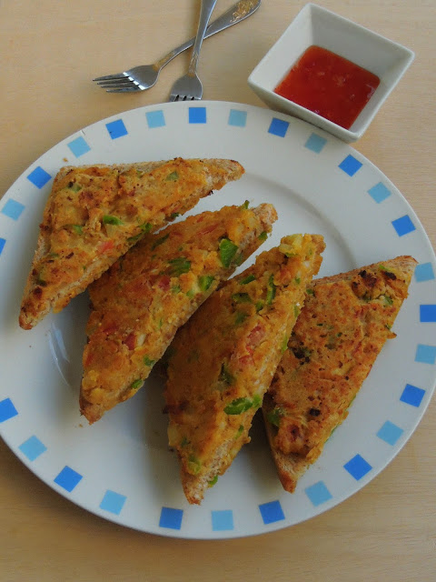 Besan Vegetable Bread Toast Besan Vegetable Bread Toast