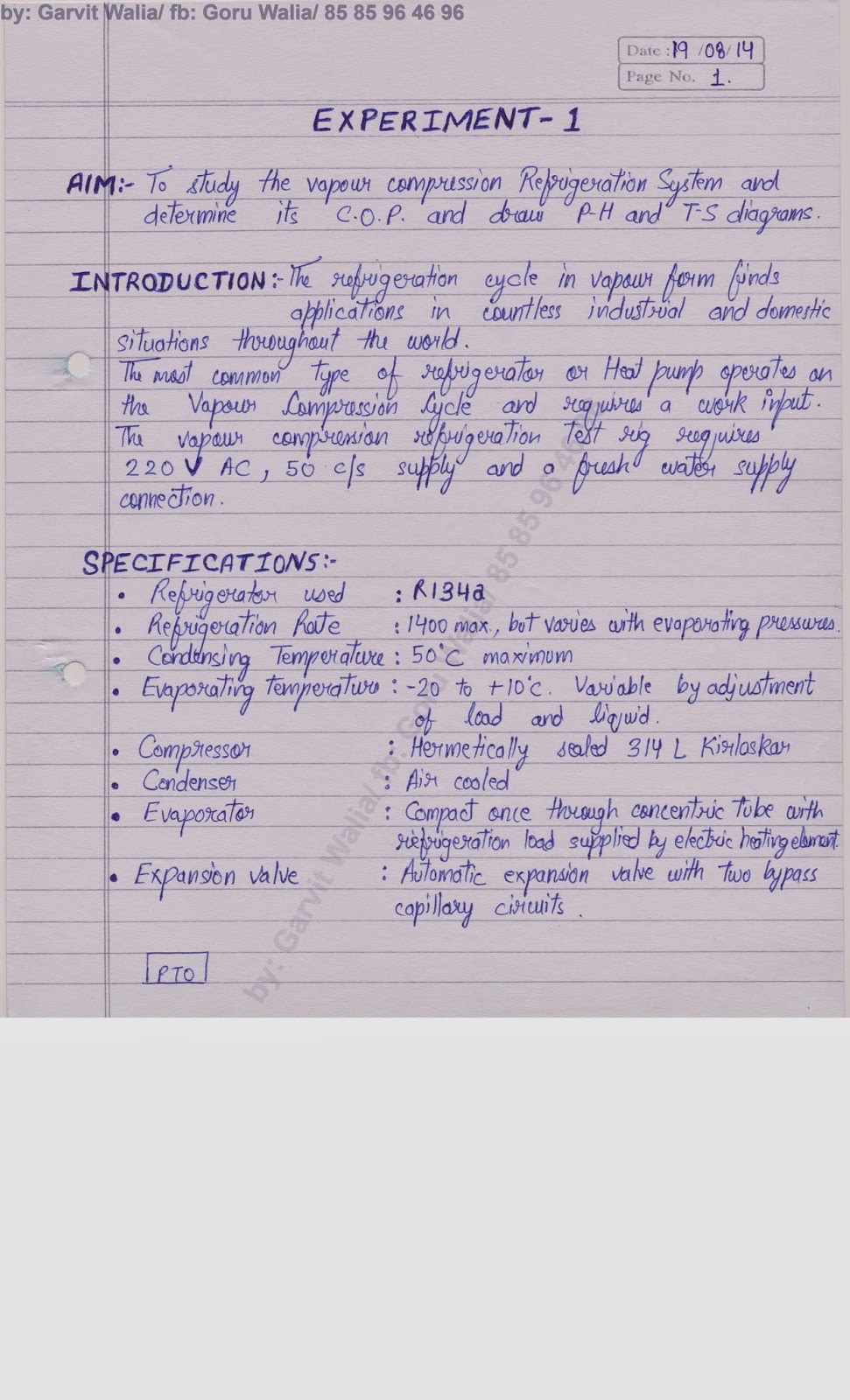 7) To study the chilling plant and its working cycle.