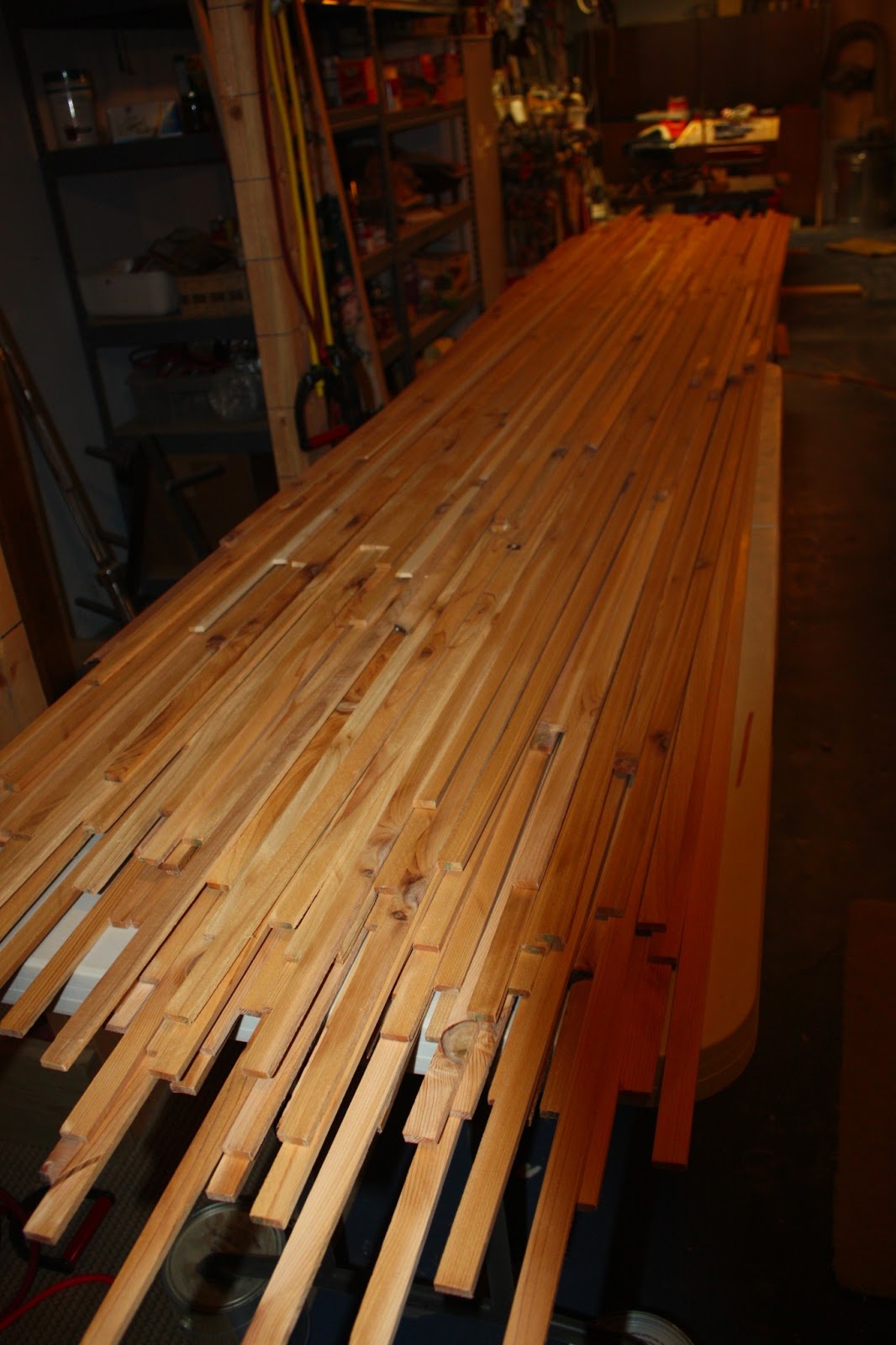 Cedar Strip Canoe Ripping the Cedar Strips