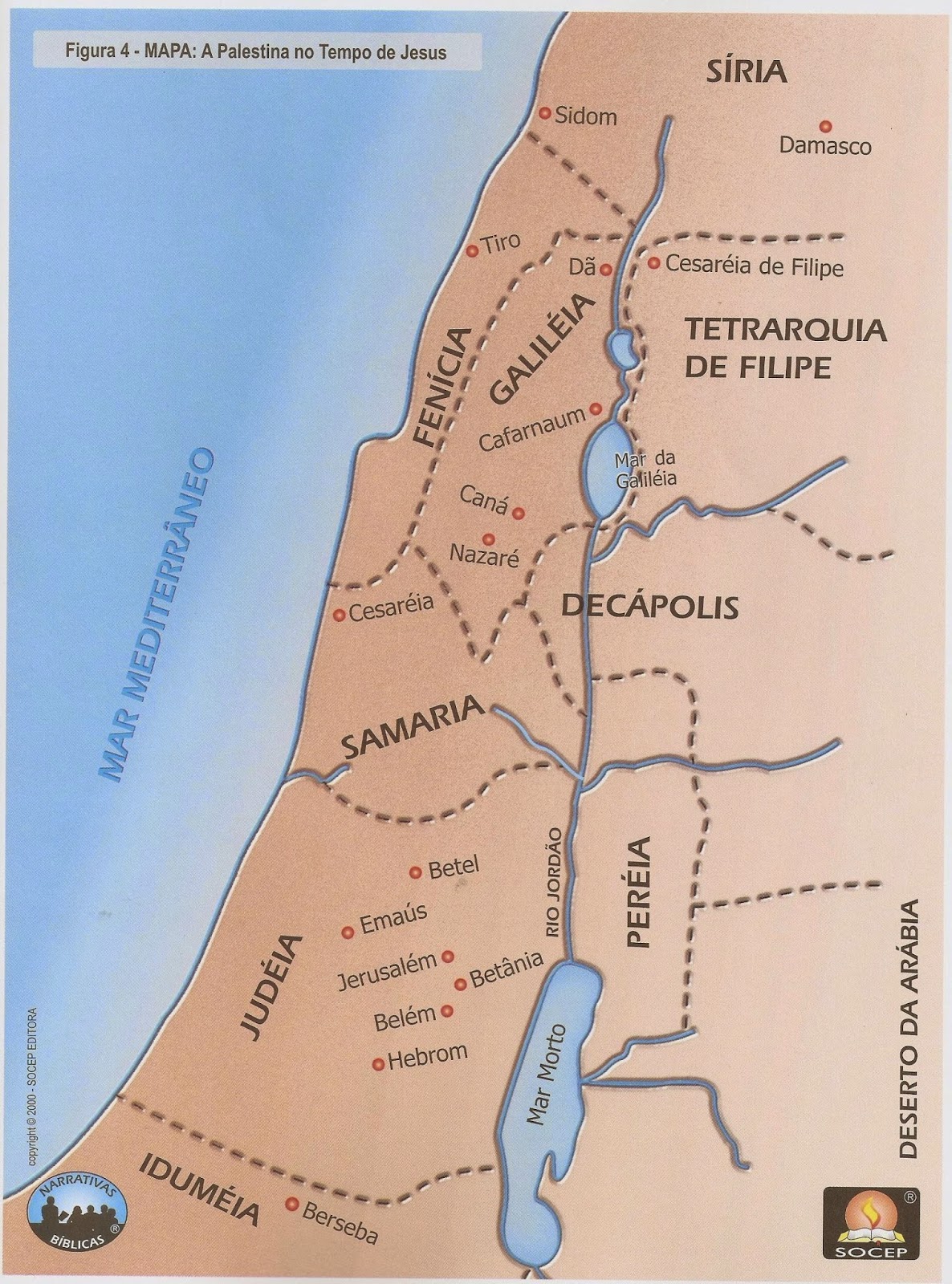 Escola Dominical Infantil Mapa A palestina nos tempos de Jesus Escola Dominical Infantil Mapa A palestina nos tempos de Jesus