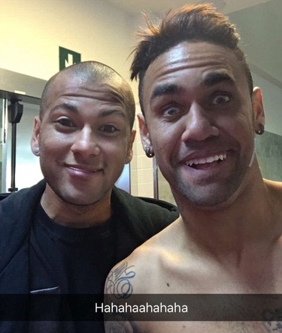 barcelona neymar and alves faces on barcelona neymar and alves faces on