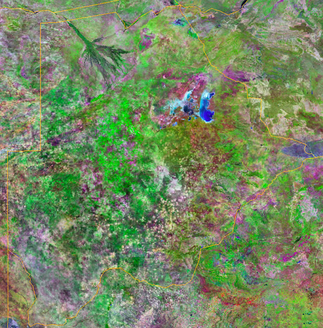 Peta Negara Botswana tampak dari satelit Gambar Peta Negara Botswana tampak dari satelit