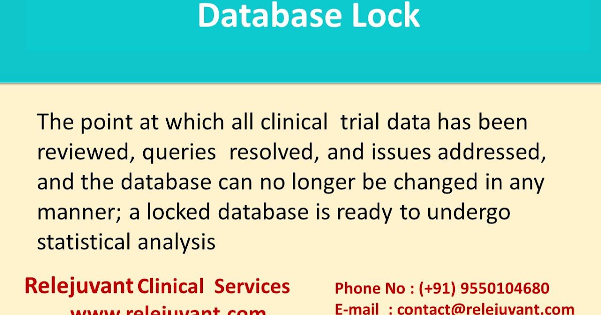 Database lock Relejuvant Clinical Services