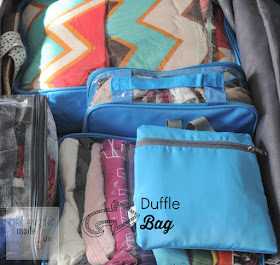 Duffle Bag that folds flat to throw into suitcase :: OrganizingMadeFun.com