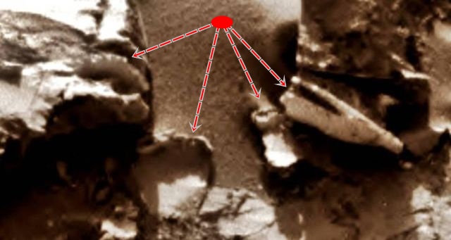 Curiosity image shows stone cutting machine and exhaust pipe on Mars Mars%2Bstone%2Bcutting%2Bmachine%2Bexhaust%2Bpipe