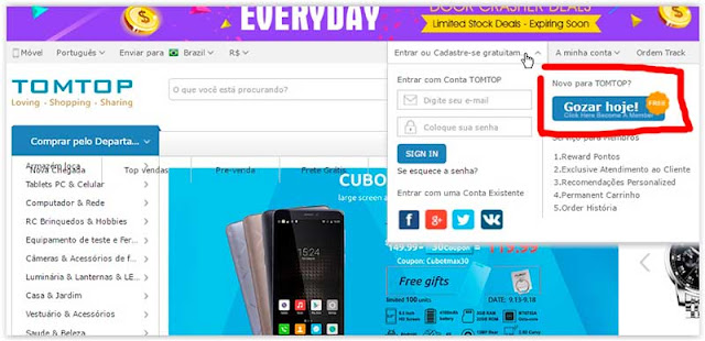 Como Comprar na TOMTOP e Pagar com Boleto Bancário Como Comprar na TOMTOP e Pagar com Boleto Bancário