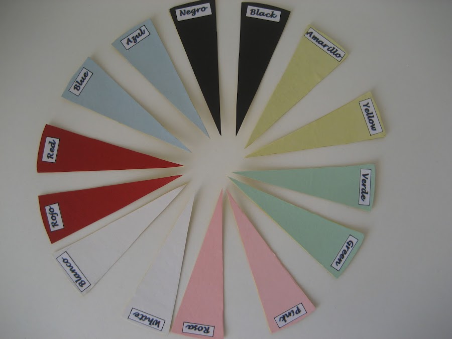 Cartas de colores para un juego de memoria