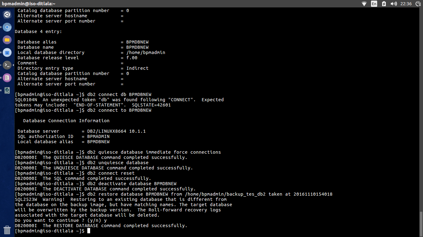 How To Restore Database DB2 With Cli - Karya Anak Bodoh