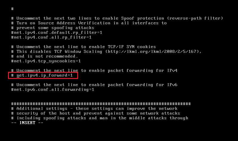 Спуфинг атака. IP Forwarding BUNGEECORD ошибки. Sysctl Debian настройка сети. Uncomment. Net ipv4 forward