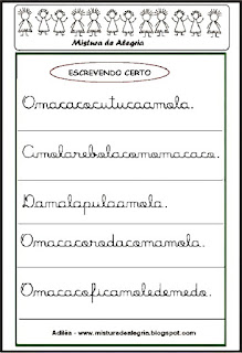 Segmentação Atividades de segmentação da escrita