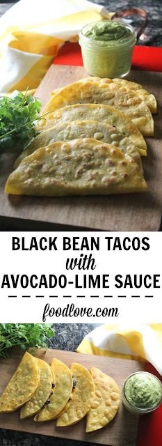 Black Bean Tacos With Avocado And Lime Sauce