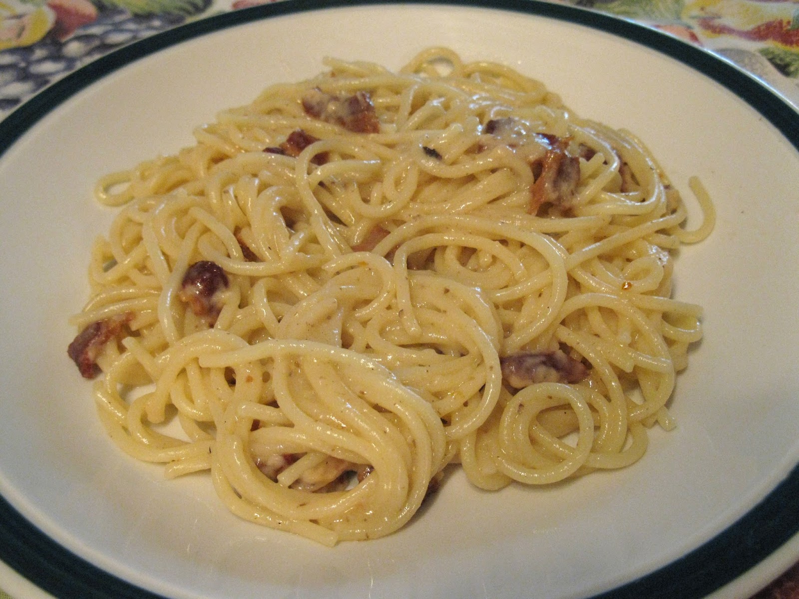 Ma cuisine...sans prétention Spaghettis au bacon, au piment et au
