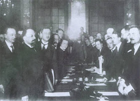 Polish Russian Signing of the Treaty of Riga 1921 after Polish Russian War