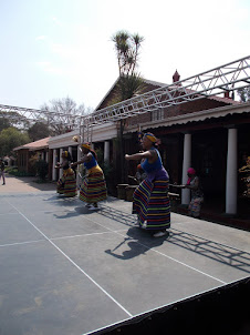 African tribal dance in "Gold Reef City Amusement park".