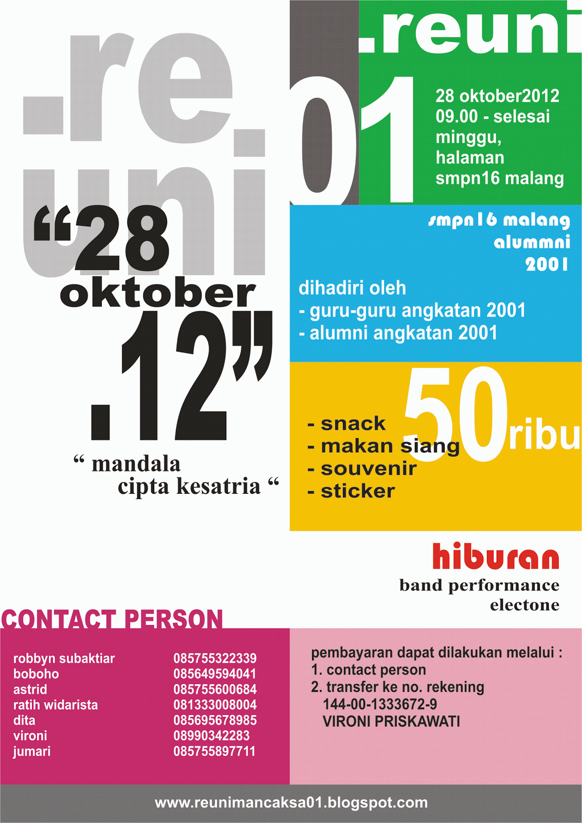 Contoh Desain Poster Reuni Kursus Komputer Jogja Terbaik