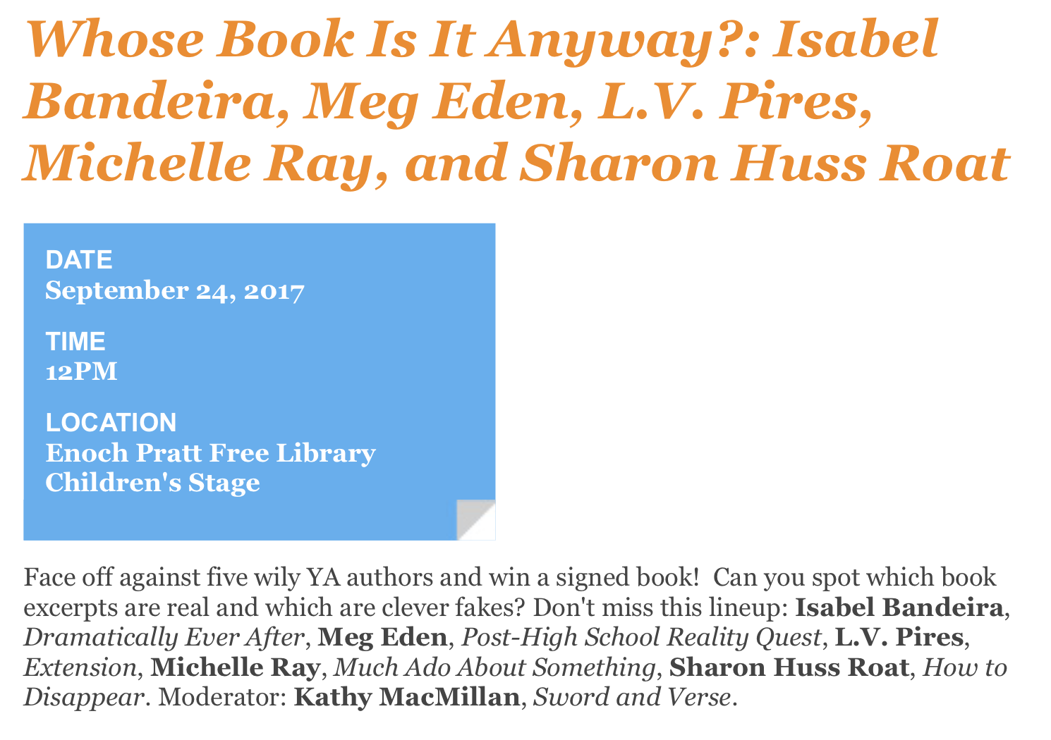 And On Sunday Ill Be Joining A YA Author Panel For Fun Game Of Whose Book Is It Anyway At The Baltimore Festival Inner Harbor And On Sunday Ill Be Joining A YA Author Panel For Fun Game Of Whose Book Is It Anyway At The Baltimore Festival Inner Harbor