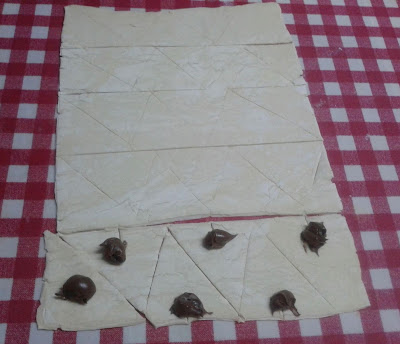 Hojaldre mini croissants con chocolate