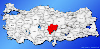 Kayseri ilinin Türkiye haritasında gösterimi