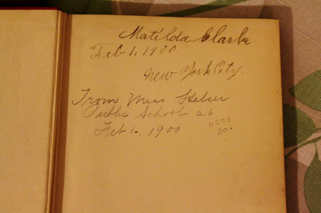 Silver Shoes and Rabbit Holes: Inscription inside copy of The Birds' Christmas Carol by Kate Douglas Wiggins.