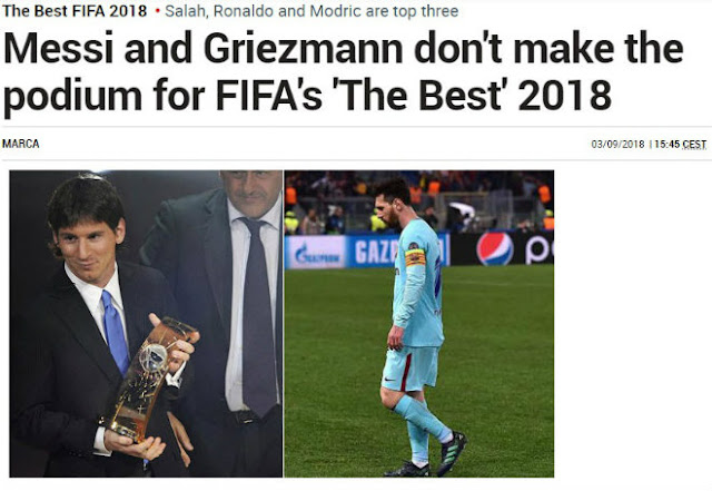 "The Best" hạ bệ Messi: Báo chí sốc nặng, ám chỉ FIFA thiên vị Ronaldo 3 "The Best" hạ bệ Messi: Báo chí sốc nặng, ám chỉ FIFA thiên vị Ronaldo 3