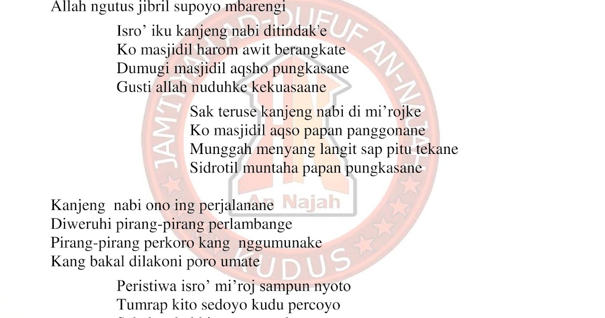 Lagu Isra Mi Raj An Najah Kudus Lagu Isra Mi Raj An Najah Kudus