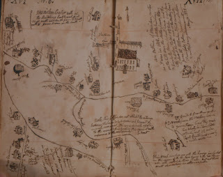 A hand-drawn map of Meriden.