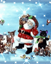 Djed Mraz, životinje i Božićni pokloni download besplatne animacije za mobitele