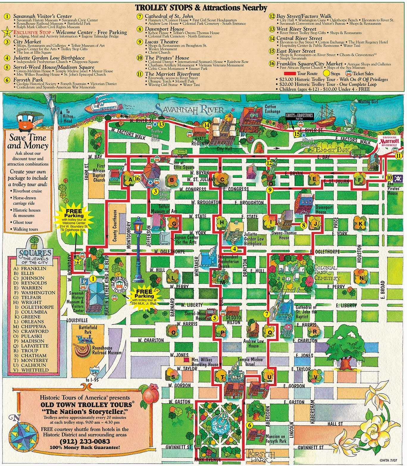 Printable Savannah Tourist Map - Printable World Holiday