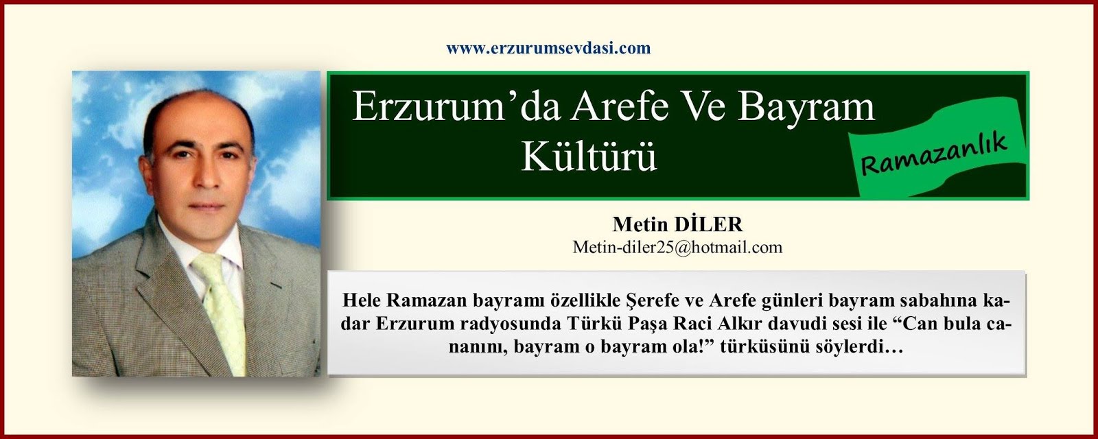 Erzurum'da Arefe ve Bayram Kültürü