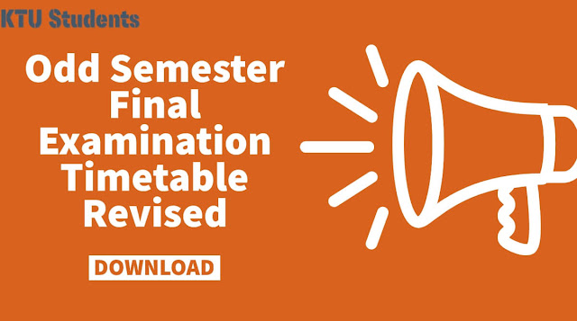 Odd Semester Final Examination Timetable Revised
