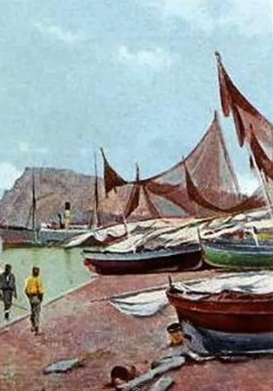 Barcas en la playa Barcas en la playa, Juan Martínez Abades, Pintor español, Paisajes de Juan Martínez Abades, Pintor Martínez Abades, Pintores españoles, Pintores Asturianos, Martínez Abades