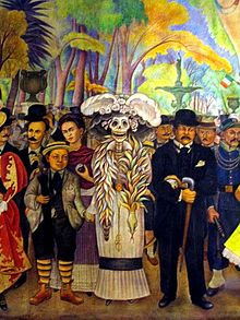  Diego Rivera,Rêve d'un dimanche après midi dans le Parc Alameda, détail