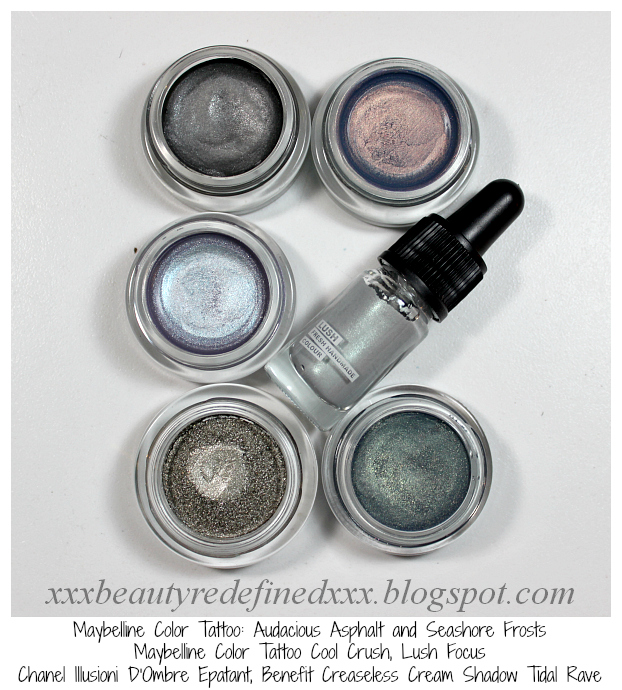BeautyRedefined by Pang Grey/Silver Cream Eyeshadow Swatches