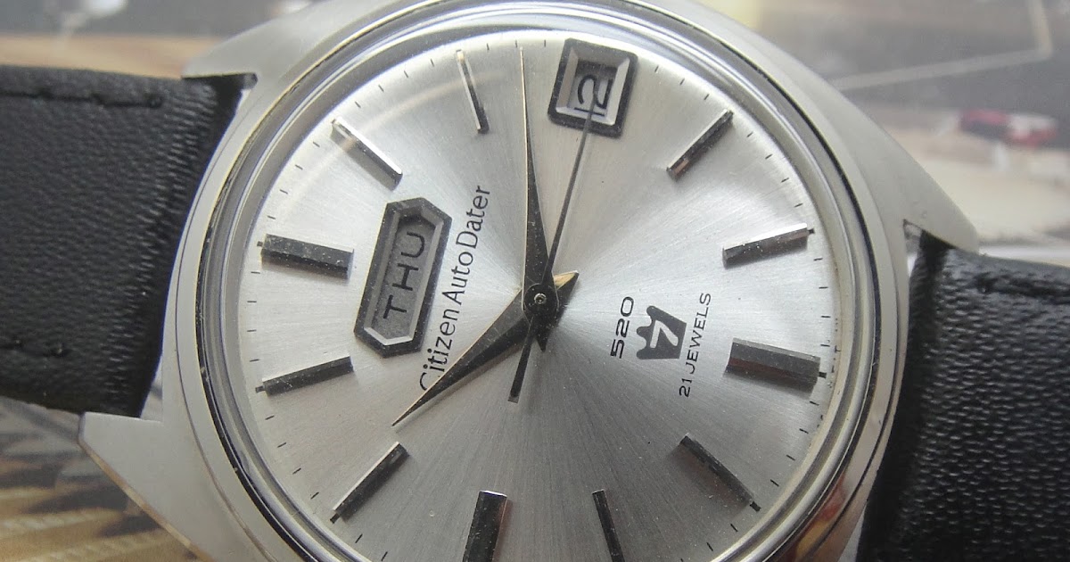 Antique Watch Bar CITIZEN AUTO DATER 520 21 JEWELS CTZ12 SOLD