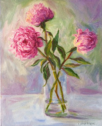 peonies painting class acrylic