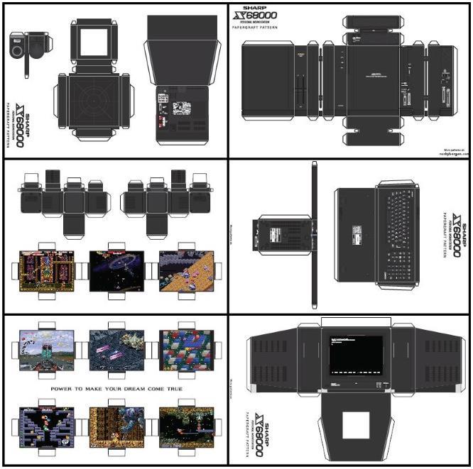 PAPERMAU Sharp X68000 Personal Computer Paper Model by Rocky Bergen