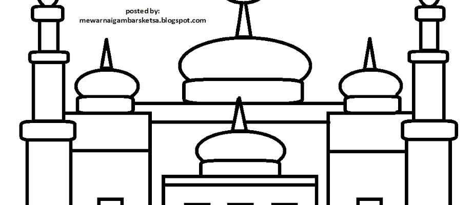 Mewarnai Masjid Menggambar Dan Mewarnai