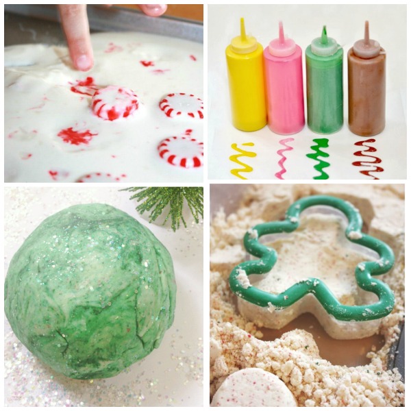 30+ CHRISTMAS PLAY RECIPES FOR KIDS: From Santa Slime to GRINCH GOO it's all here! #Christmasplayrecipes #Christmasslime #Christmasactivitiesforkids #Christmascrafts