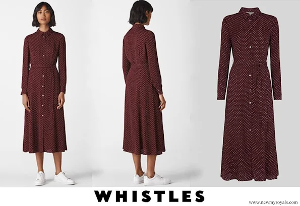 Kate Middleton wore Whistles-Margot Spot Shirt Dress