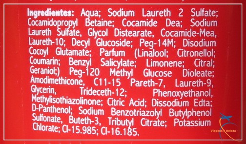 Ingredientes do Sabonete líquido Swxy Glam, da Belliz