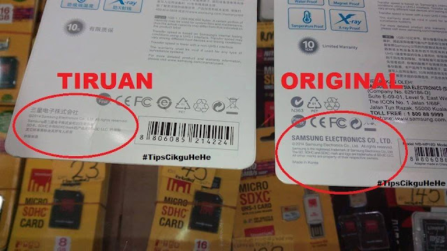 Tips Bezakan Kad Memori Original dan Tiruan Tips Bezakan Kad Memori Tiruan dan Palsu