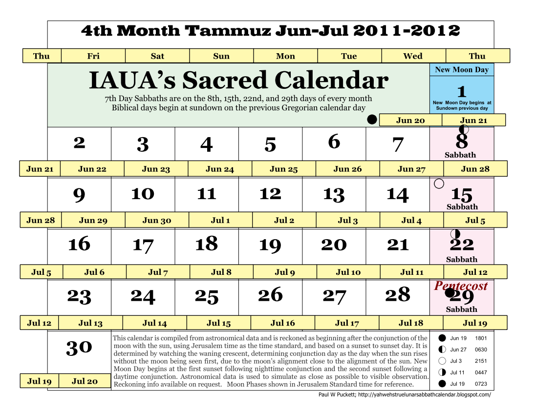 IAUA s True Lunar Solar Sabbath Calendar 4th Month In IAUA s Sacred IAUA s True Lunar Solar Sabbath Calendar 4th Month In IAUA s Sacred