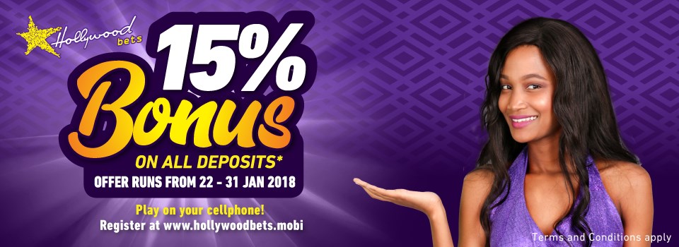 Sun Met 15% Bonus Promotion Sun Met 15% Bonus Promotion at Hollywoodbets. 15% Bonus on all deposits up to R20,000! Terms and Conditions apply.