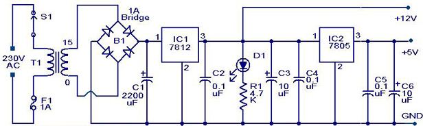 RANGKAIAN POWER SUPPLY 12V DAN 5V Syarif Projects