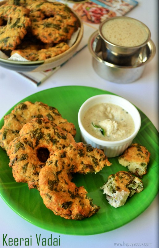 Keerai Vadai Recipe Keerai Vadai with Urad Dal Spinach Vadai