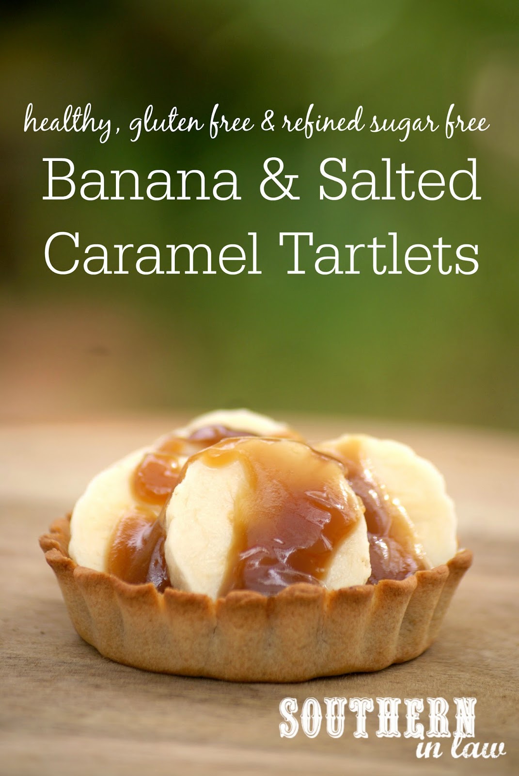 Healthy Salted Caramel and Banana Tartlets - low fat, gluten free, refined sugar free, vegan, healthy