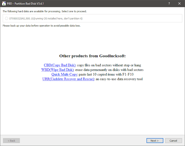Screenshot Partition Bad Disk 3.4.1 Full Version Screenshot Partition Bad Disk 3.4.1 Full Version