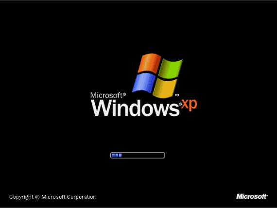 Tela de carregamento do Windows XP
