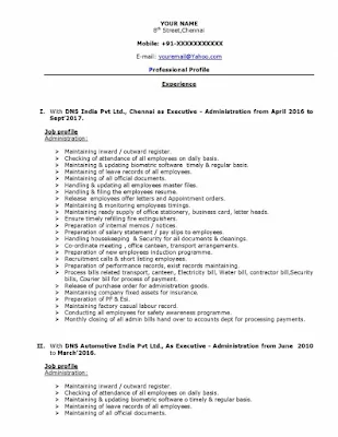 Administration Executive and Senior Accountant Resume 1